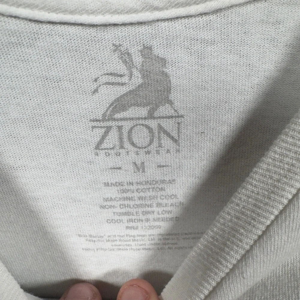 Zion Sportswear Bob Marley One Love‎ Graphic T Shirt White Mens Size M